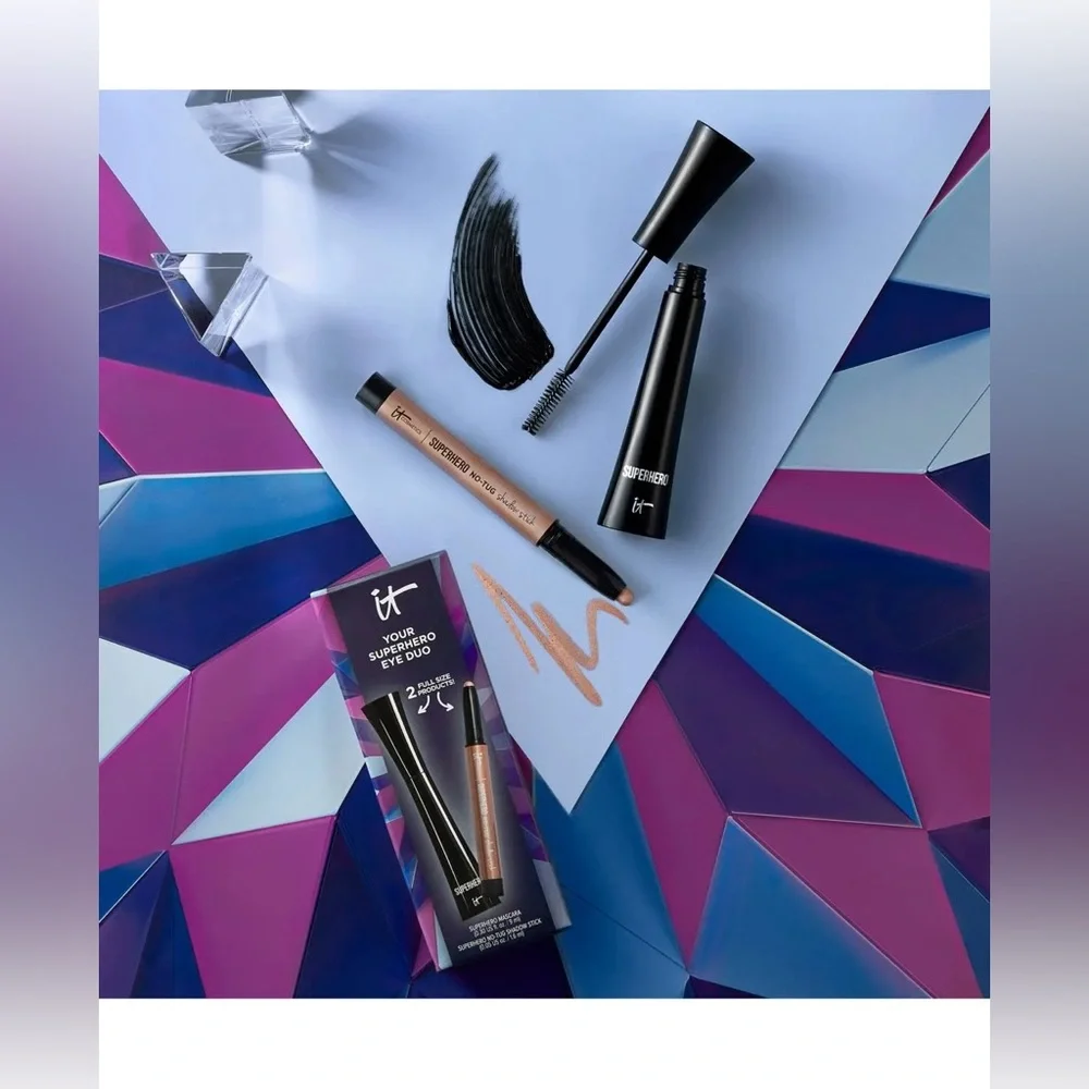 IT Cosmetics Your Superhero Eye Duo Mascara & Shadow Stick Set NEW